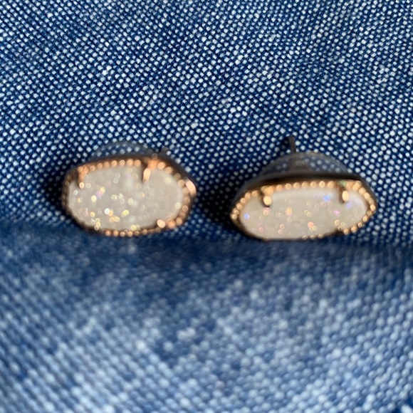 Kendra Scott Iridescent Rose Gold Drusy Ellie Stud - Picture 2 of 4